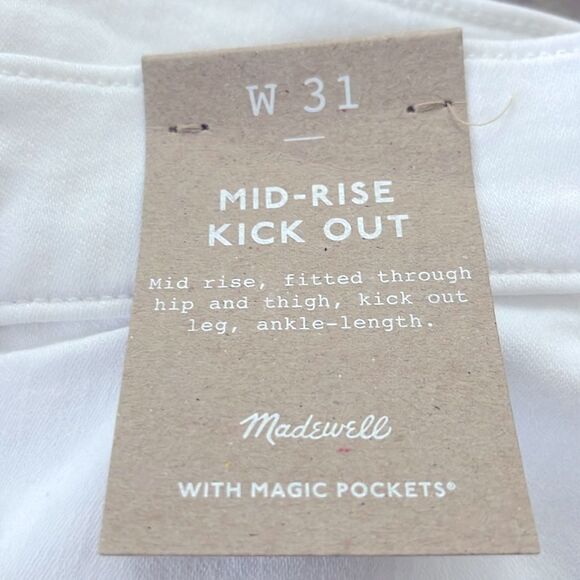 Madewell NWT Kick Out Crop Jeans Size 31 in Pure White - Picture 8 of 10